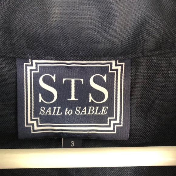 Sail to Sable Maxi Dress High Neck Slit Embroidered Navy - Picture 3 of 14